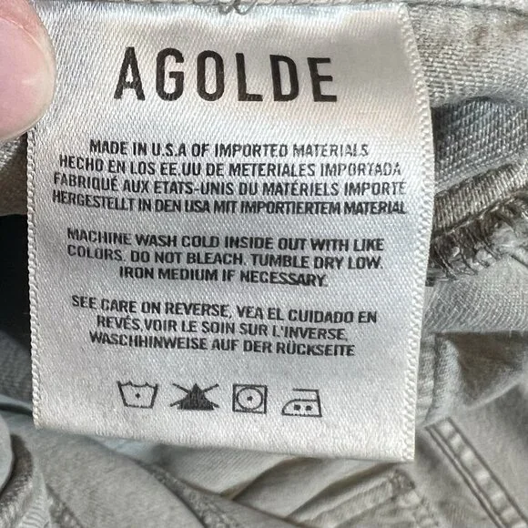 AGOLDE Anthropologie 31/12 Cooper Cargo Jeans high rise straight organic cotton - Picture 14 of 15